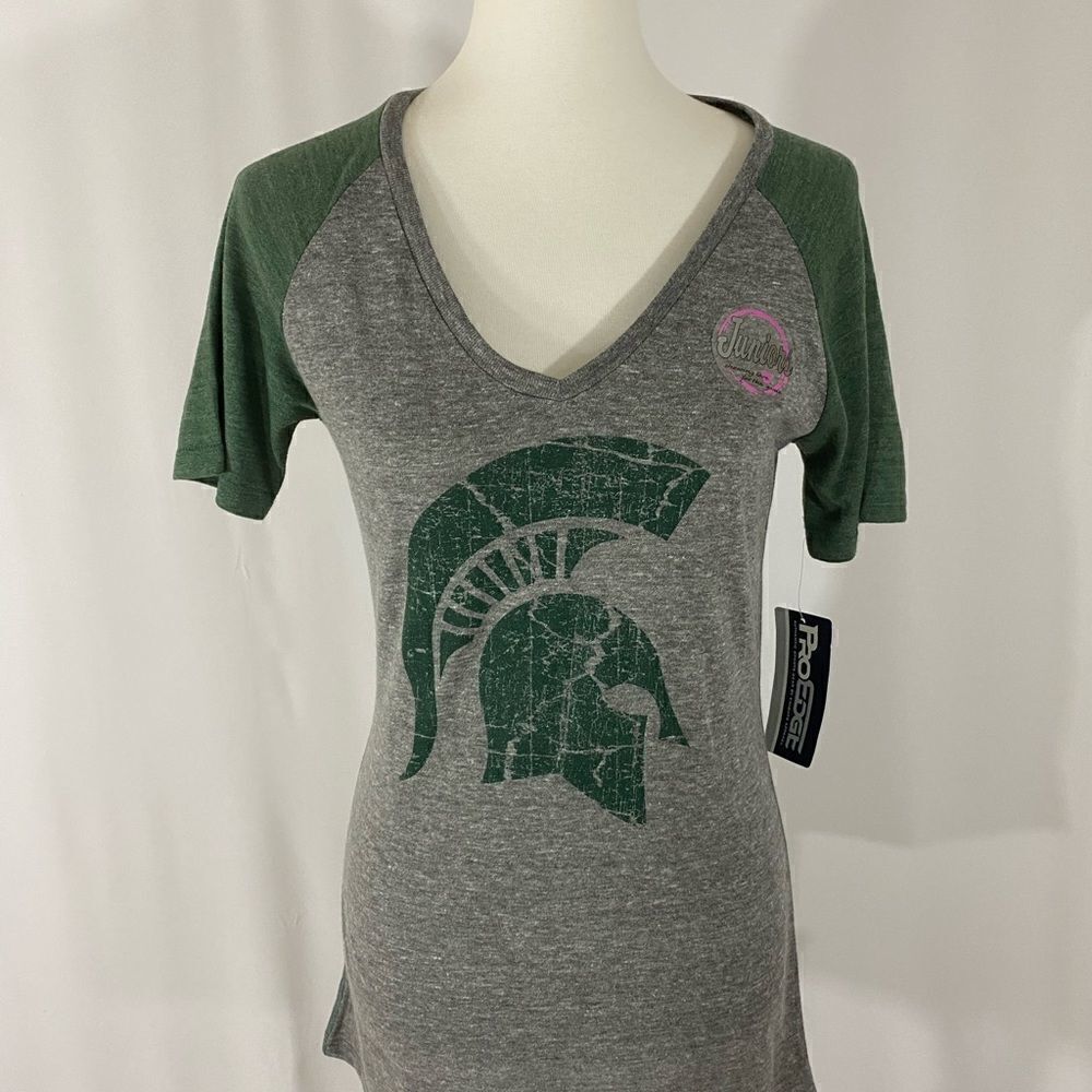 NWT Pro Edge Michigan State Spartan V Neck T Shirt
